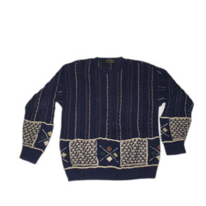 Vintage Colours By Alexander Julian Hand Knit, Stripes, Sweater, Y2K Size M